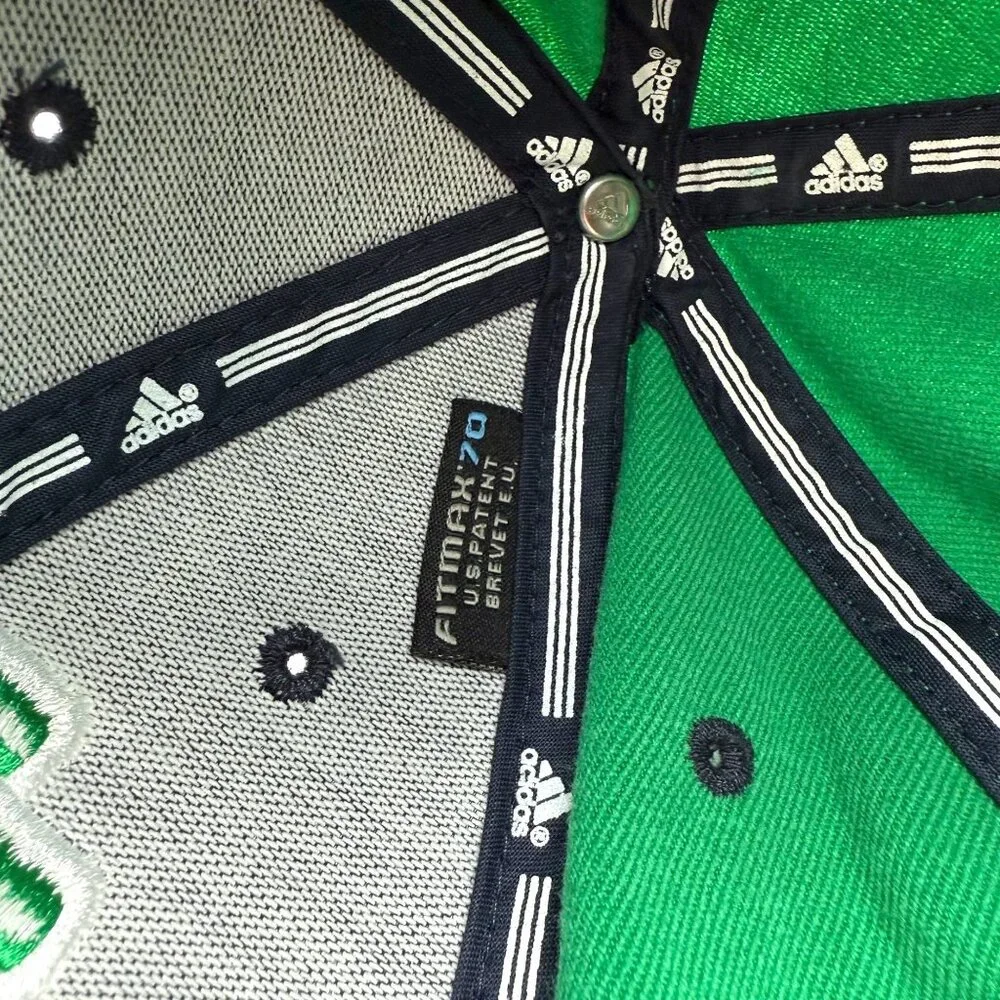 Notre Dame Fighting Irish Adidas Hat Green Navy Baseball Cap Size L-XL - Picture 7 of 8